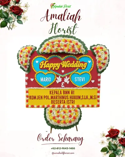 Karangan Papan Bunga Pernikahan di Wonoroto